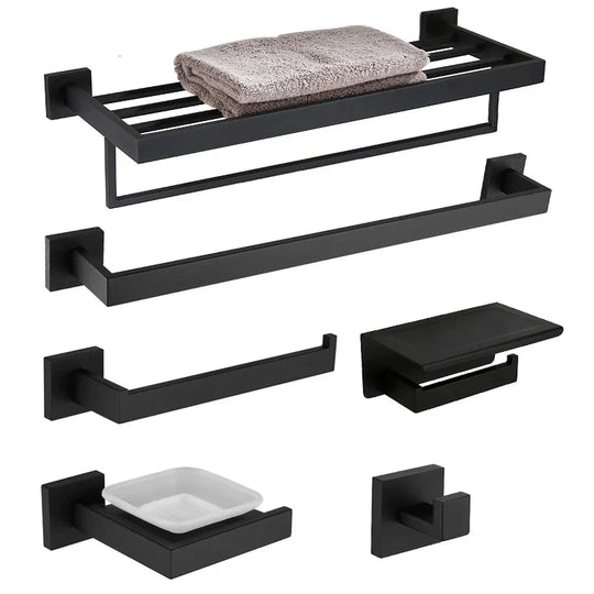 Matte Black Bathroom Hardware Set
