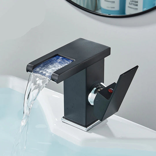 LED Bathroom Waterfall Mixer Faucet