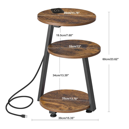 Modern Wooden Coffee Table with Wireless Charging