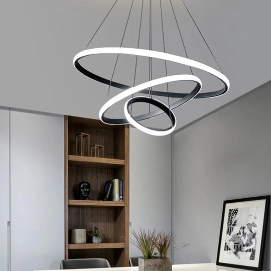 Luxury Adjustable LED Ring Chandelier