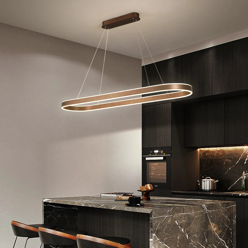 Luxury Modern Aluminium LED Ring Chandelier