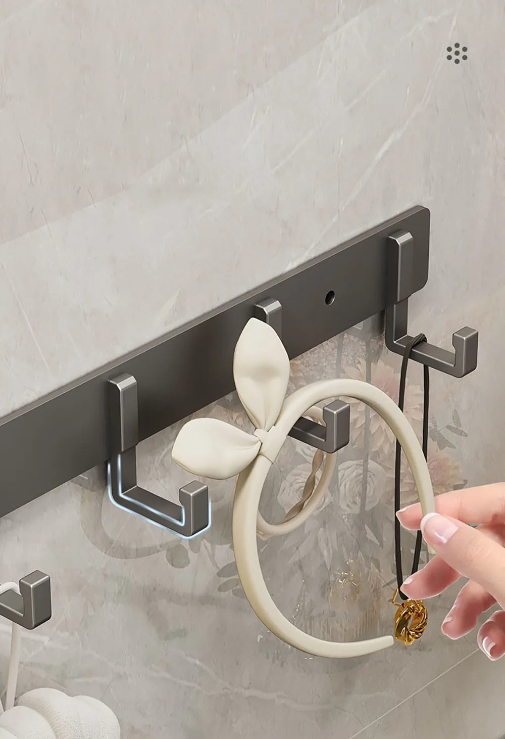 Row of Modern Space Aluminium Hooks, Coat Hangers