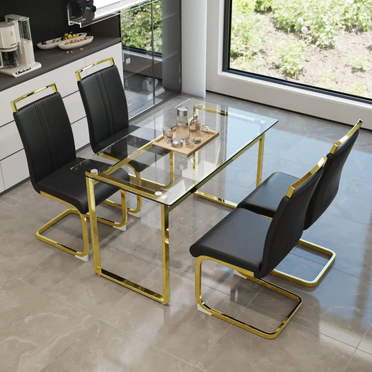 Modern Rectangle Dining Table Set for 4
