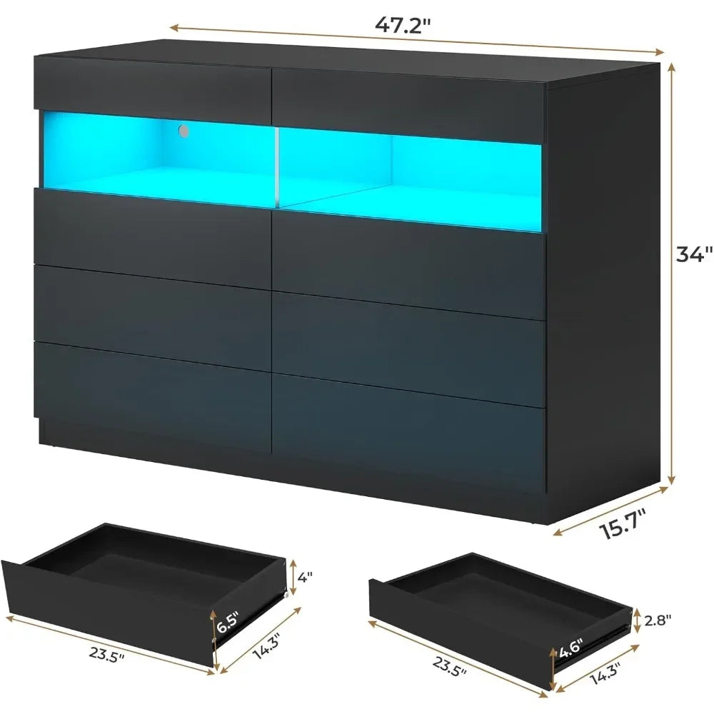 Bedroom Drawers with RGB Light