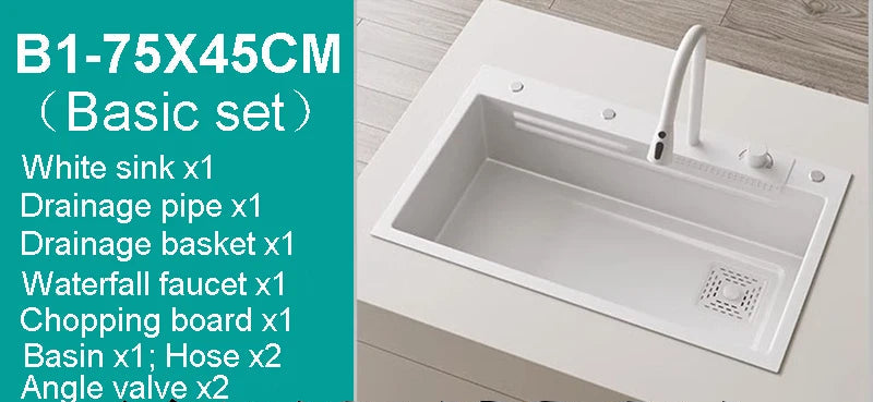 Nano White Kitchen Sink