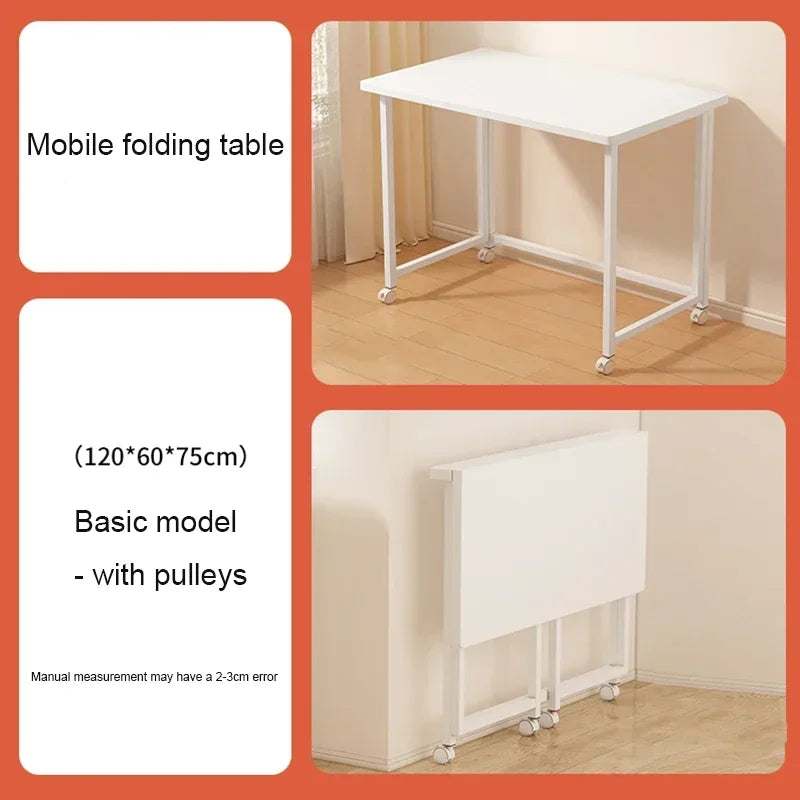 Modern Folding Mobile Computer Desk with Wheels