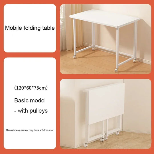 Modern Folding Mobile Computer Desk with Wheels