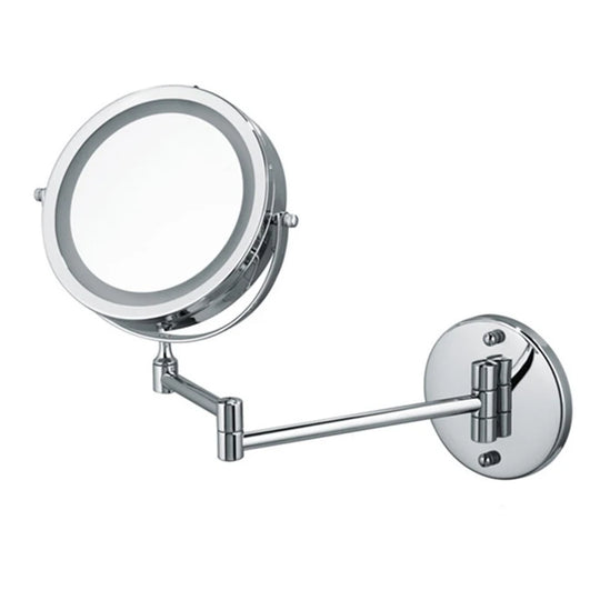 Modern Wall Mounted Folding Arm Bathroom Mirror with LED