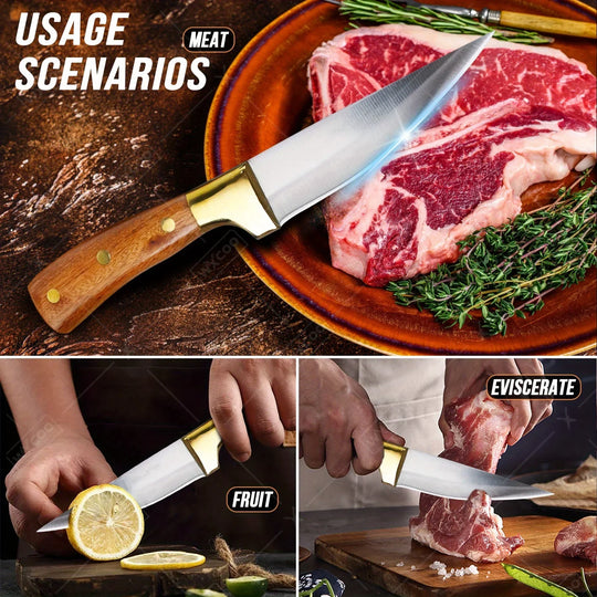 Stainless Steel Kitchen Knife with Wooden Handle