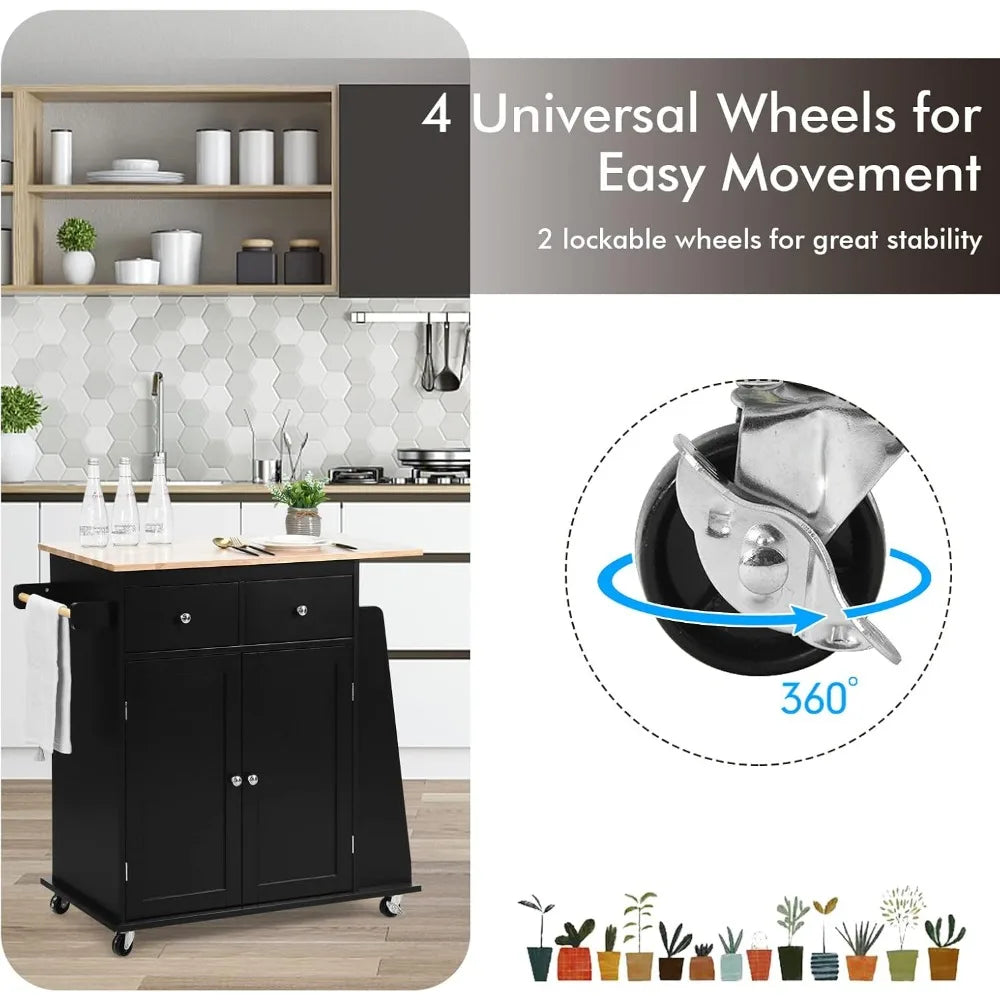 Modern Kitchen Island on Wheels
