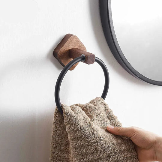 Modern Aluminum Wood Towel Ring