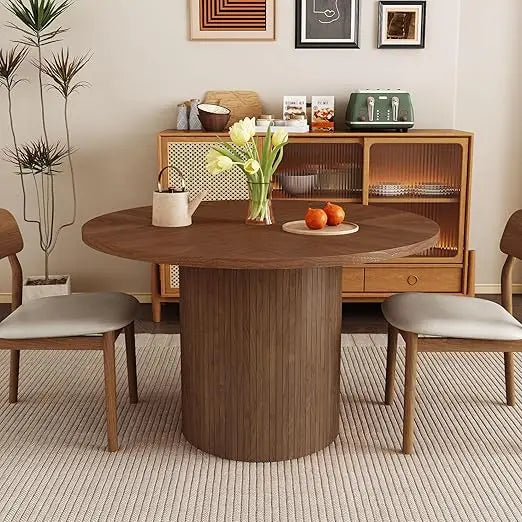 47 Inch Modern Round Dining Table for 4