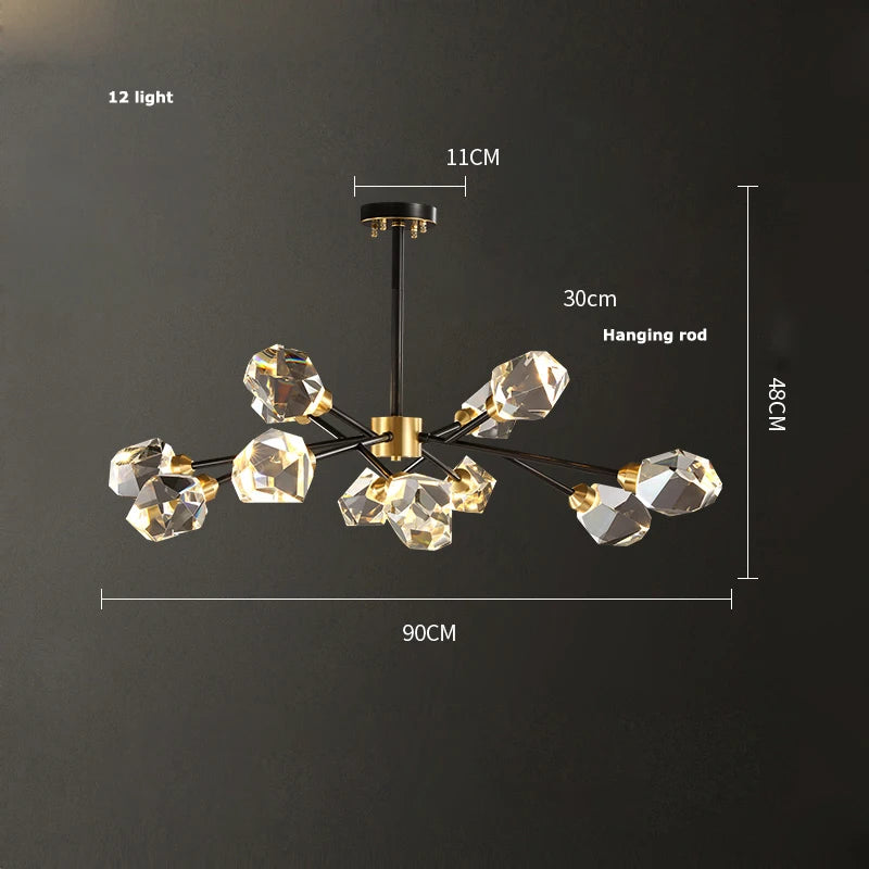 Luxury Nordic Crystal LED Ceiling Chandelier