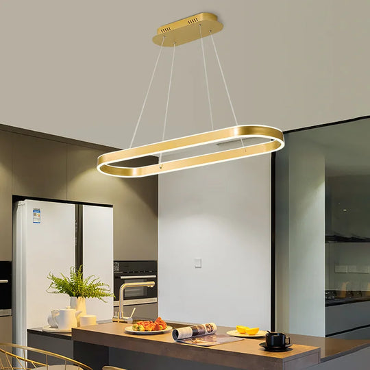 Luxury Modern Aluminium LED Ring Chandelier