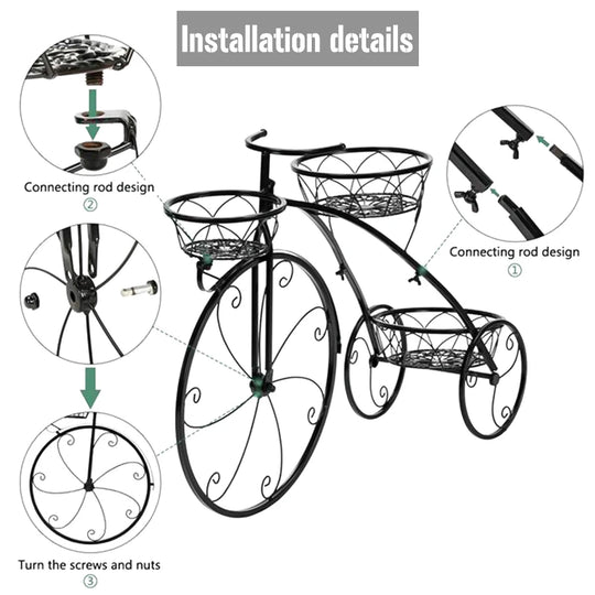 3-Tier Iron Bicycle Plant Stand