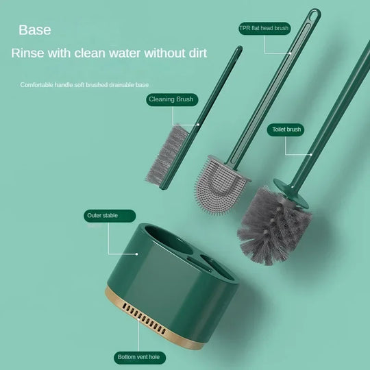 Modern Wall Mounted Silicone 3in1 Toilet Brush Holder
