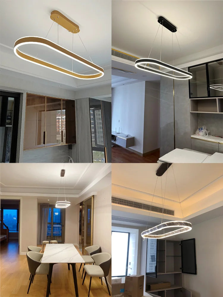 Luxury Modern Aluminium LED Ring Chandelier