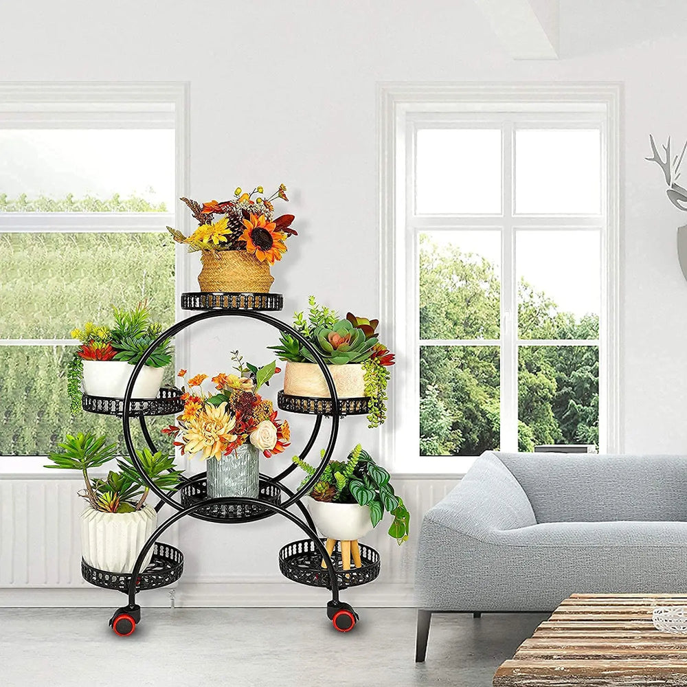 6 Pot Ferris Wheel Metal Plant Stand