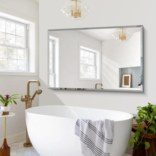 Beveled Bathroom Mirror, 36x55 Inch