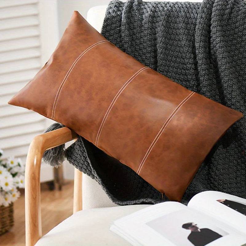 1Pc Faux Leather Pillow Covers