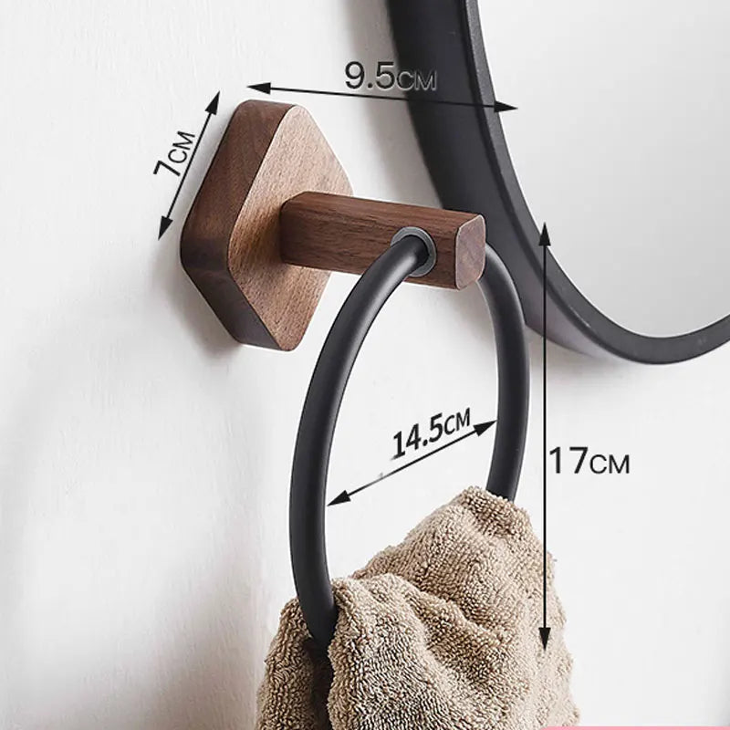 Modern Aluminum Wood Towel Ring
