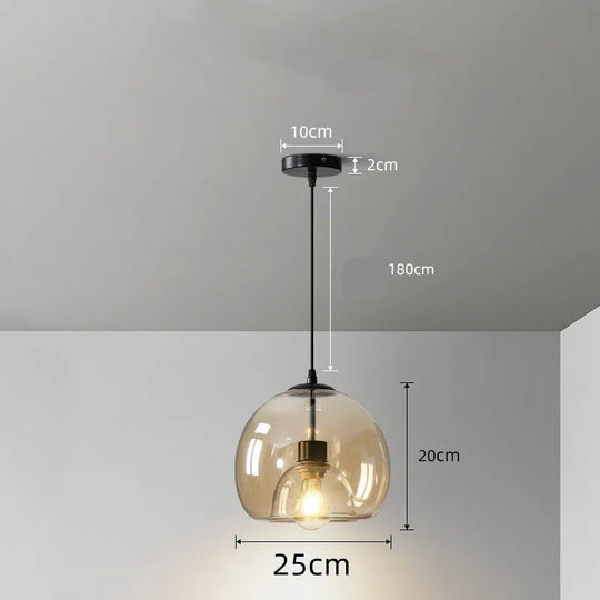 Luxury Glass Dome Pendant Light