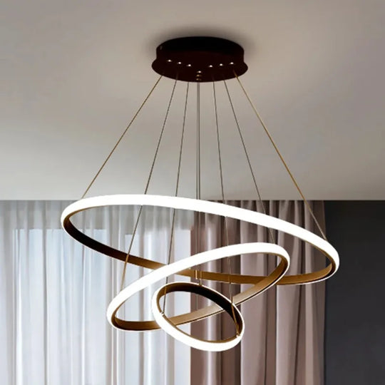 Luxury Adjustable LED Ring Chandelier