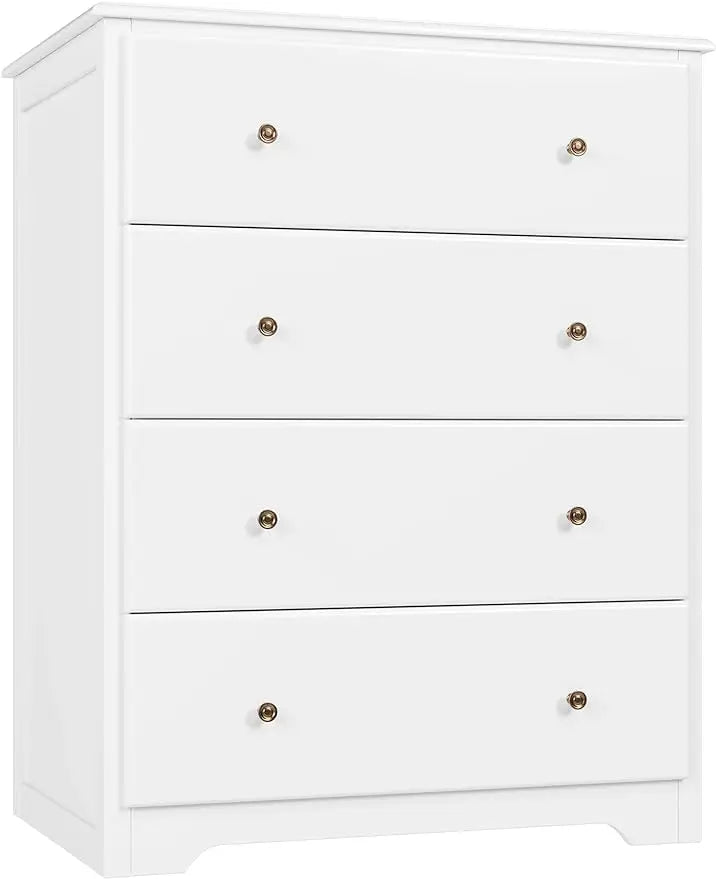 Luxury White 4 Drawer Wooden Dresser