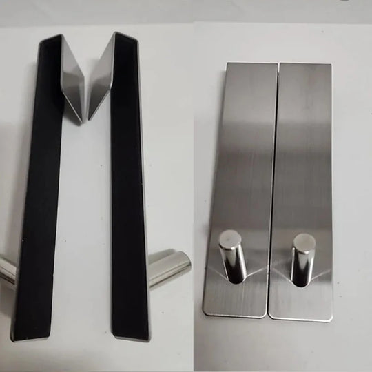 Modern Stainless Steel Over Shower Robe, Towel Hooks