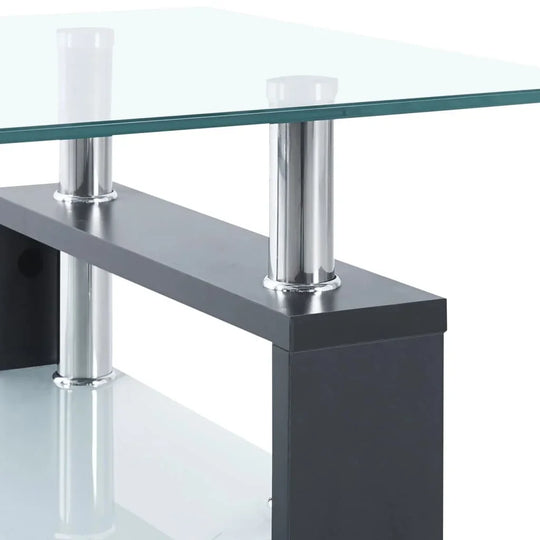 Grey Tempered Glass Coffee Table (95x55x40 cm)
