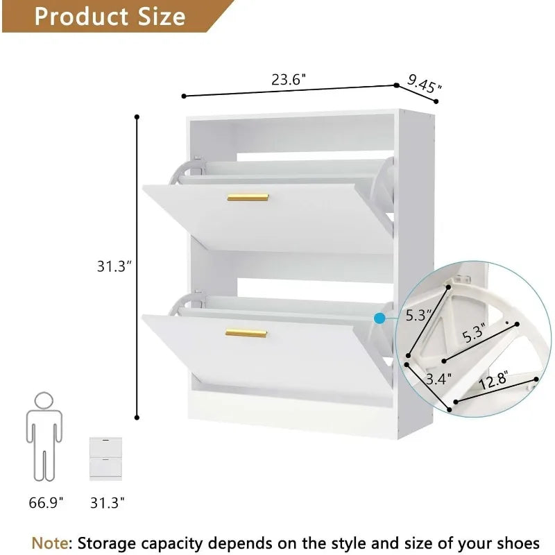 Modern Shoe Cabinet with Luxury Flip Drawers