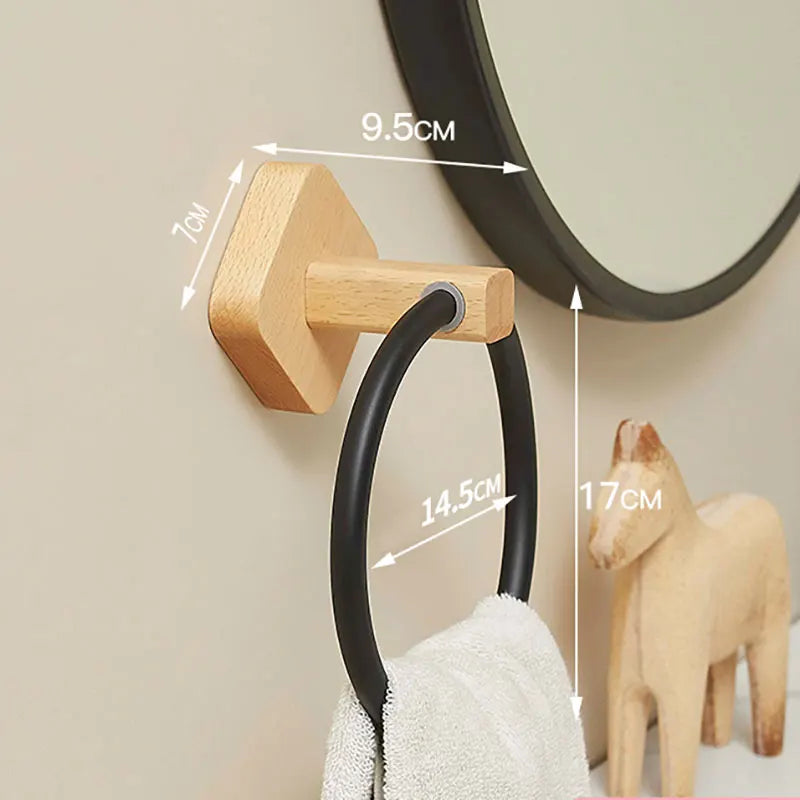 Modern Aluminum Wood Towel Ring