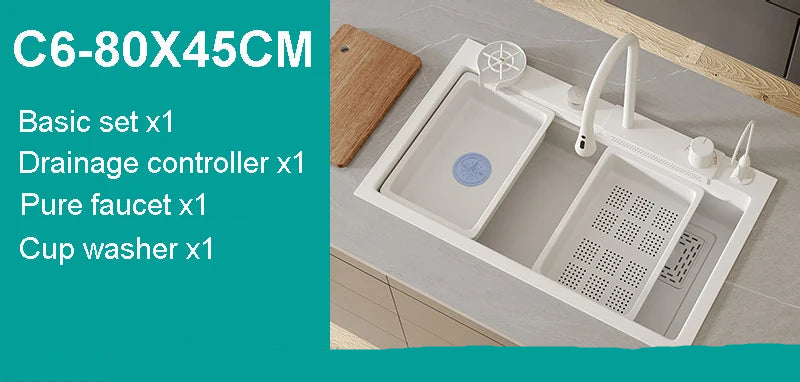 Nano White Kitchen Sink