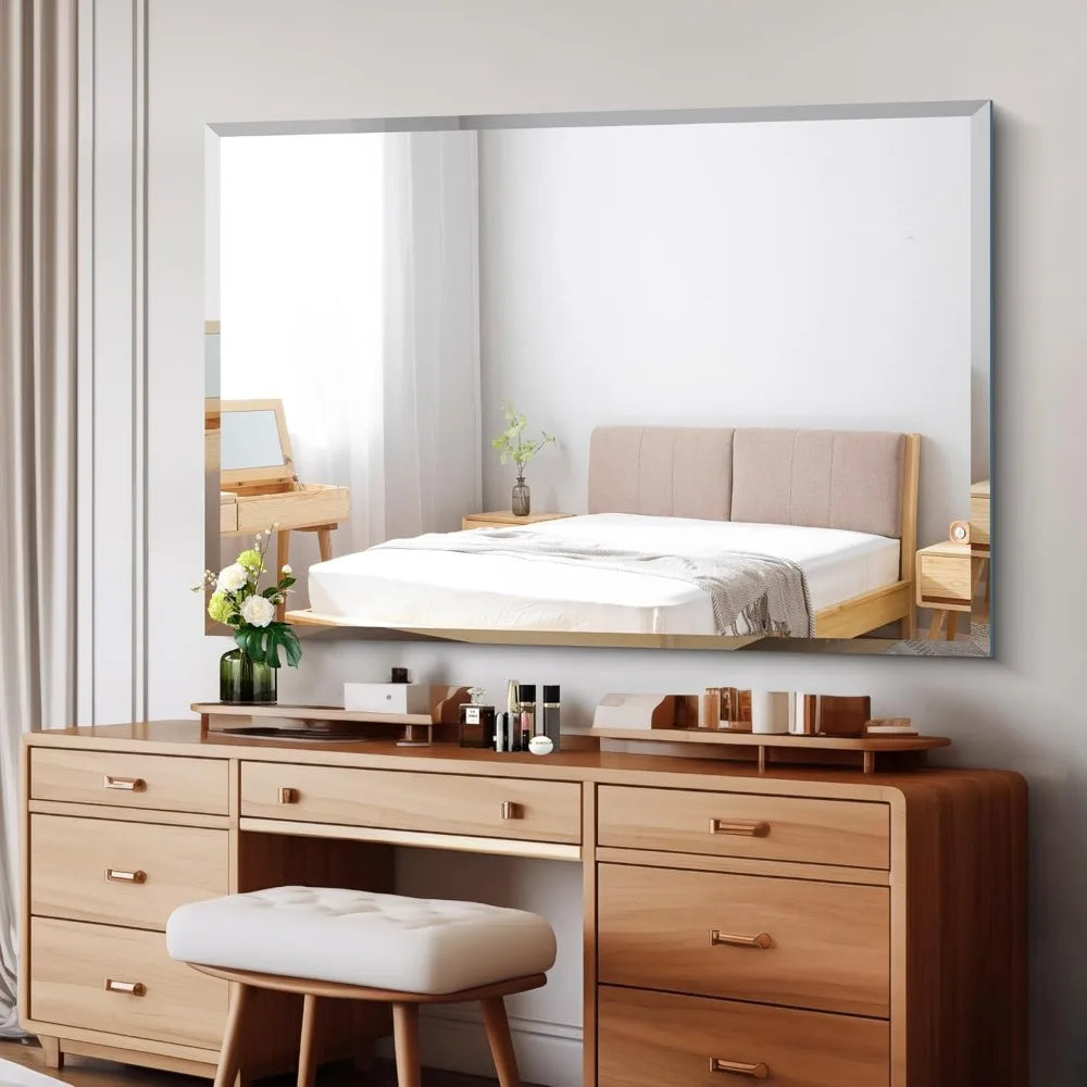 Beveled Bathroom Mirror, 36x55 Inch