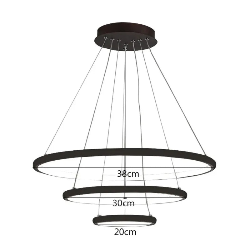 Luxury Adjustable LED Ring Chandelier