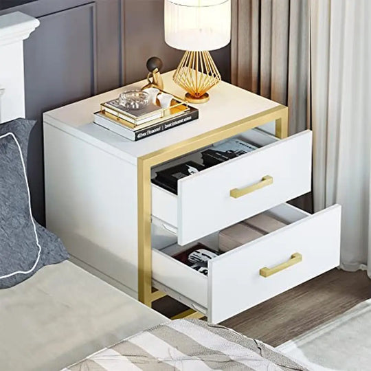 Modern Bedside Table with 2 Drawers