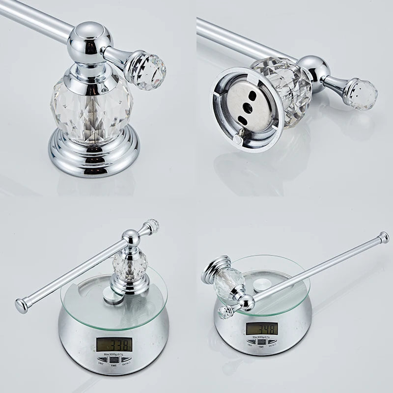 Golden Crystal Bathroom Hardware Set