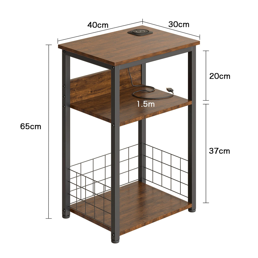Modern Wooden Coffee Table with Wireless Charging