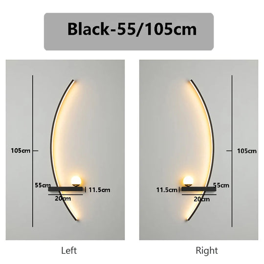 Symmetrical Curved LED Wall lights