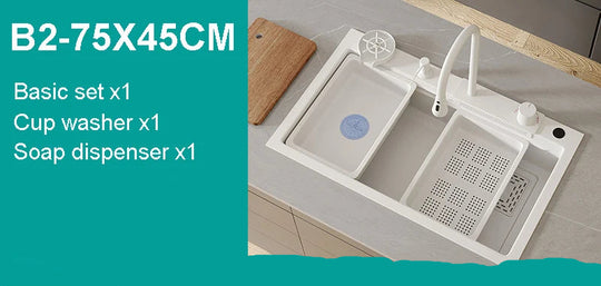 Nano White Kitchen Sink