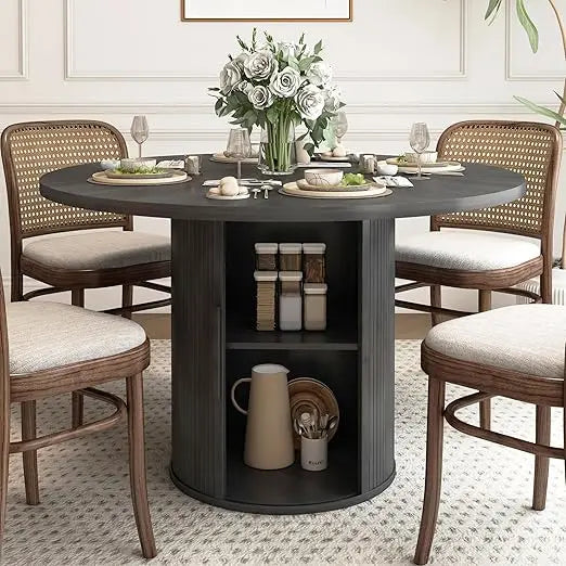 47 Inch Modern Round Dining Table for 4