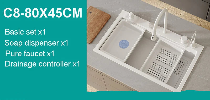 Nano White Kitchen Sink