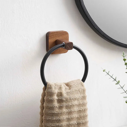 Modern Aluminum Wood Towel Ring