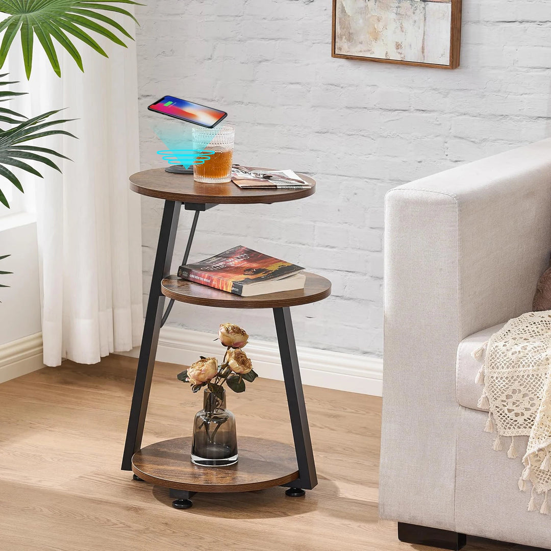 Modern Wooden Coffee Table with Wireless Charging