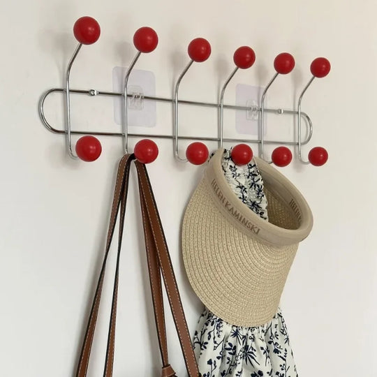 Coloured Coat Rack, 6 Hooks