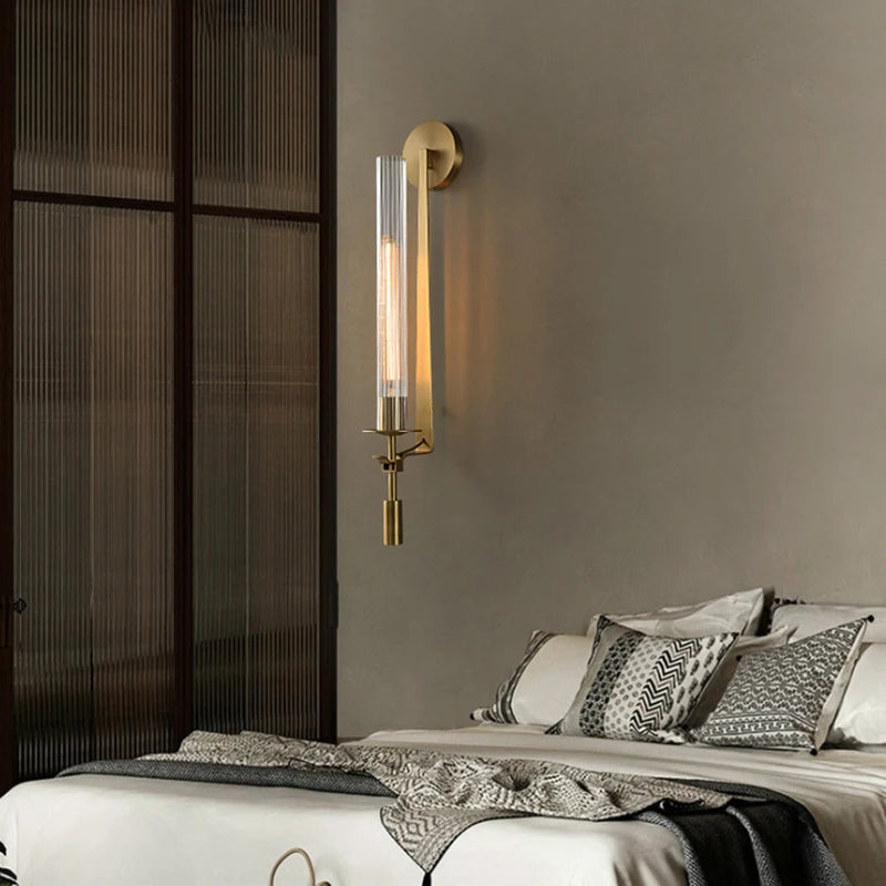 Luxury Iron Glass LED Copper Wall Light