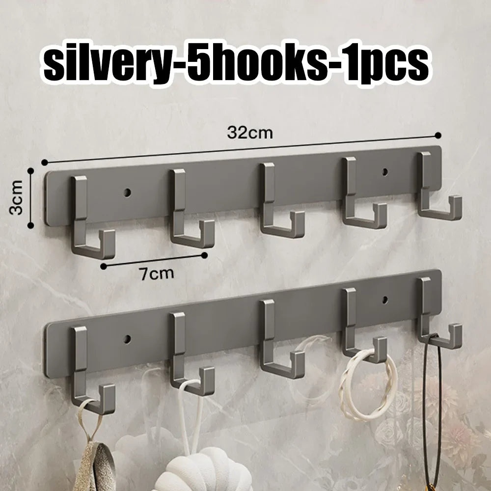 Row of Modern Space Aluminium Hooks, Coat Hangers