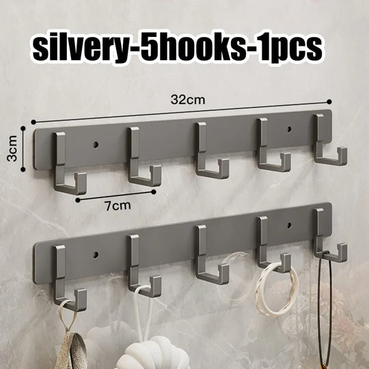 Row of Modern Space Aluminium Hooks, Coat Hangers