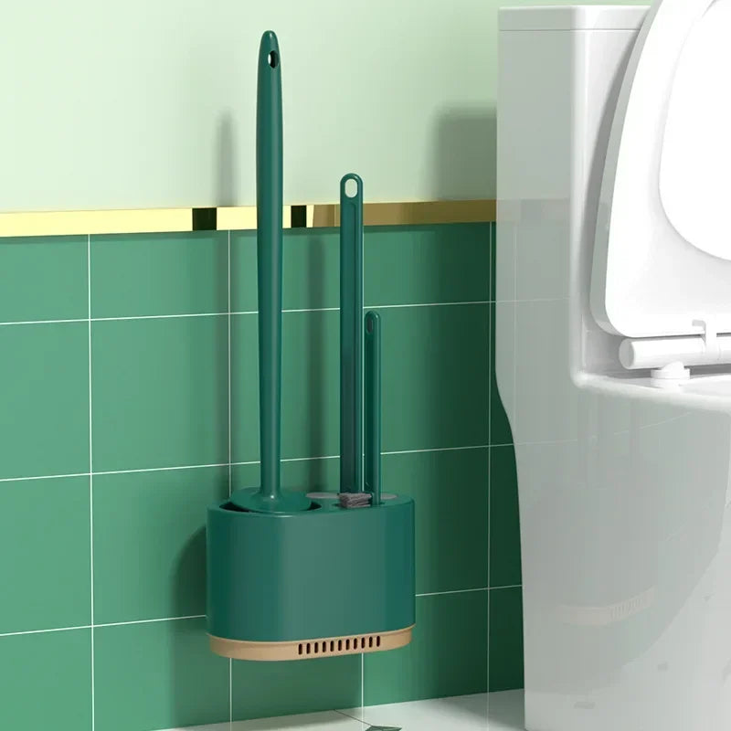 Modern Wall Mounted Silicone 3in1 Toilet Brush Holder