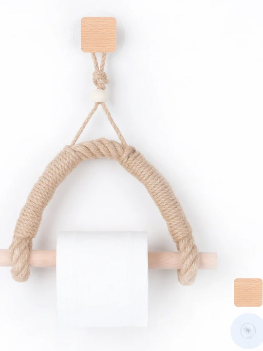 Natural Modern Wooden Toilet Paper Holder
